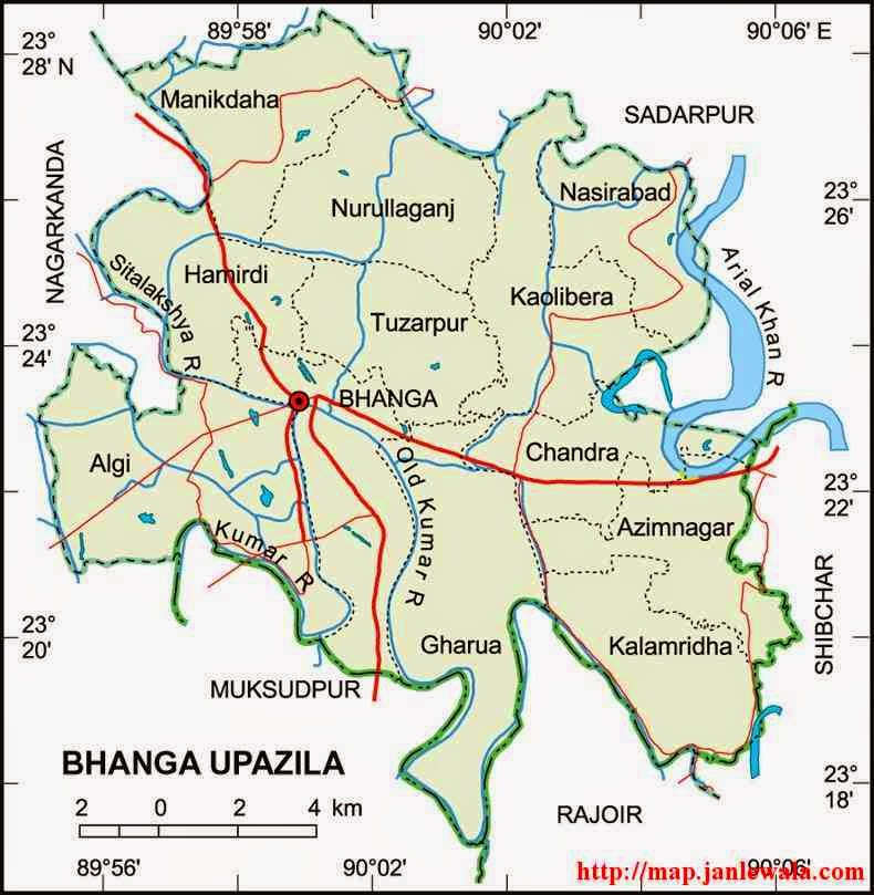 bhanga upazila map of bangladesh