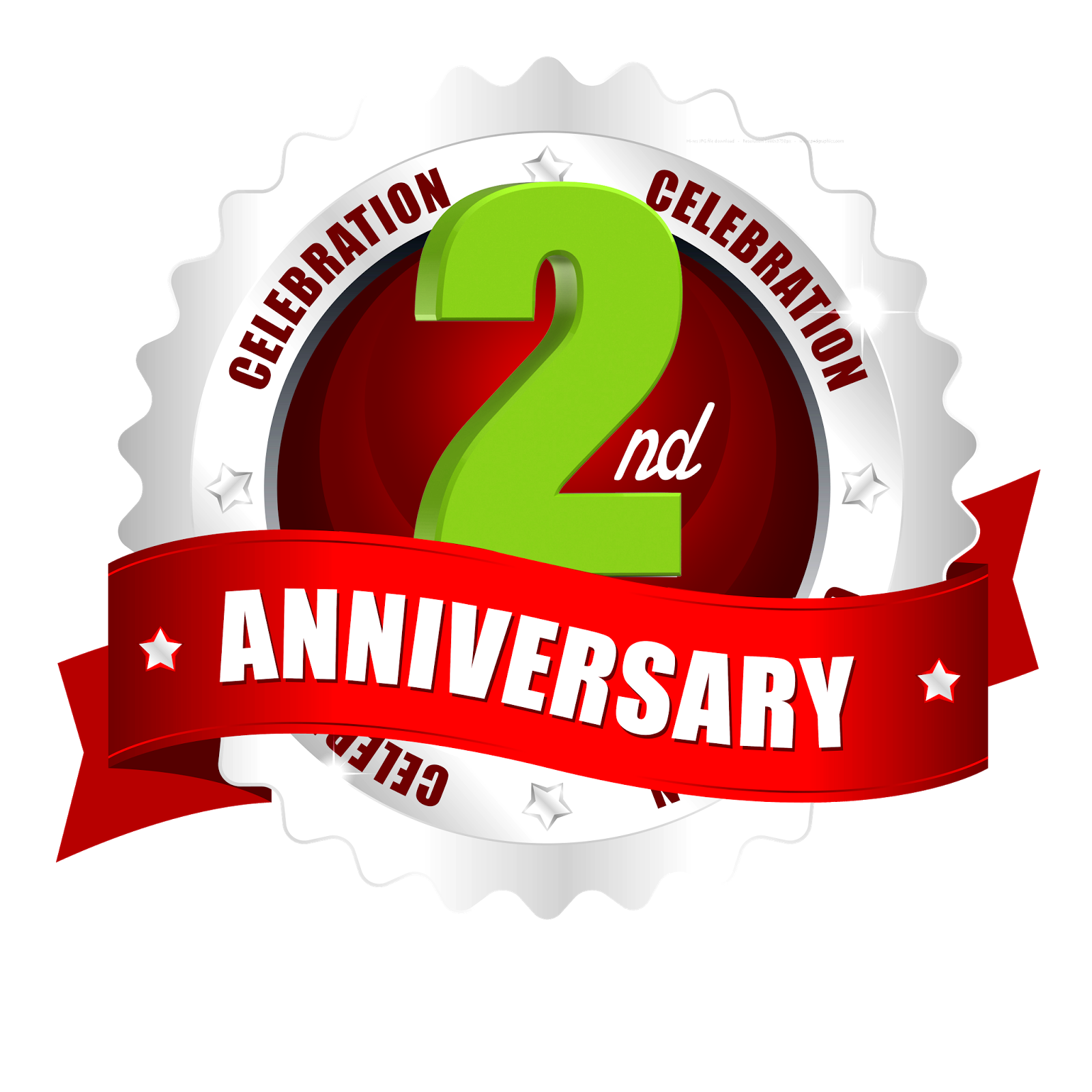 2nd anniversary vector images and logos with red ribbon ...