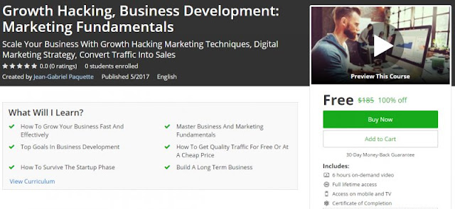 [100% Off] Growth Hacking, Business Development: Marketing Fundamentals| Worth 185$