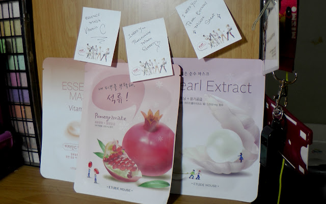 Etude House I Need You Pomegranate and Pearl Extract Facial Mask Sheet and Etude House Essence Mask Sheet Vitamin C