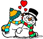 snow people kissing