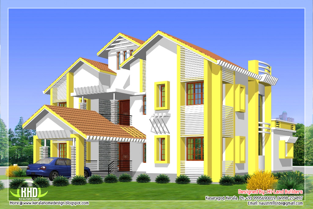 2912 sq feet 5 diffrent type  house  designs  Kerala home  
