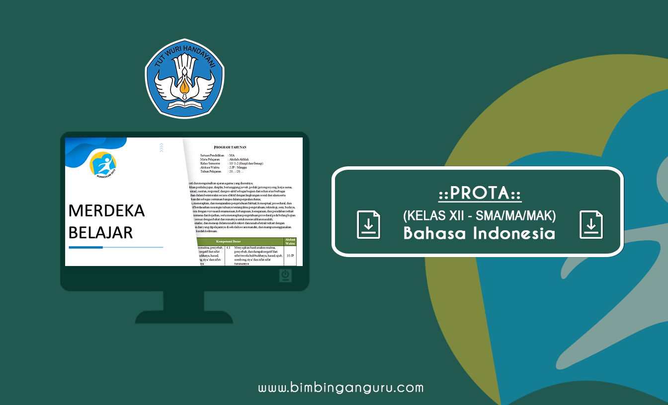 Prota Bahasa Indonesia Kelas XII K13 Revisi, Tahun 2022/2023