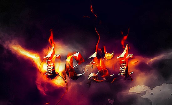 http://www.psdvault.com/text-effects/create-a-burning-metal-text-with-melting-effect-in-photoshop/