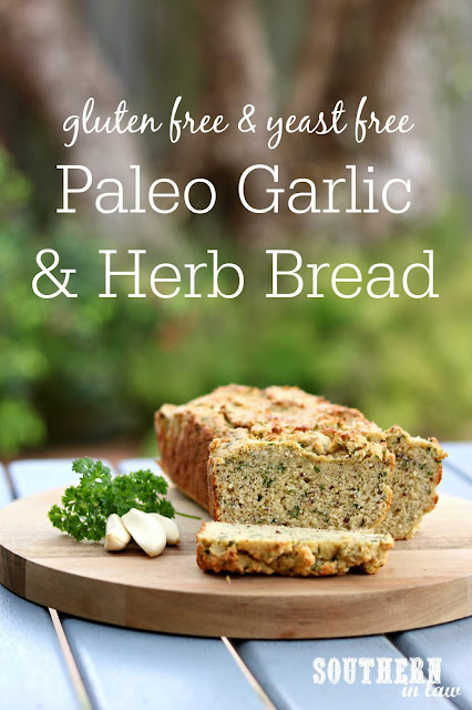 Healthy Paleo Garlic and Herb Bread Recipe - gluten free, grain free, paleo, yeast free, healthy, clean eating recipe