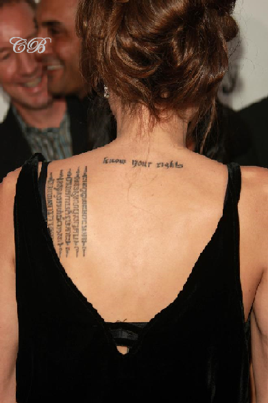 Angelina Jolie Tattoos Wanted Movie. Angelina Jolie Tattoos