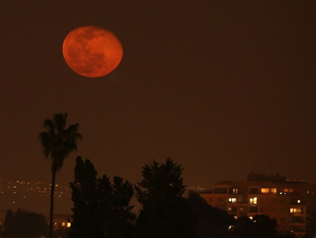 Orange moonrise