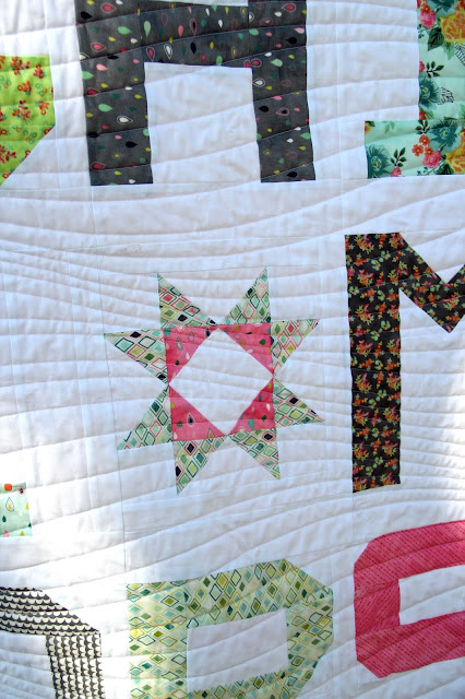 Girls in the Garden - Spell it with Fabric quilt star block