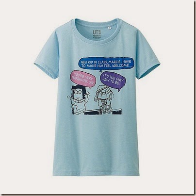 Uniqlo Women Peanuts Crew Neck Short Sleeve T-shirt Blue 02