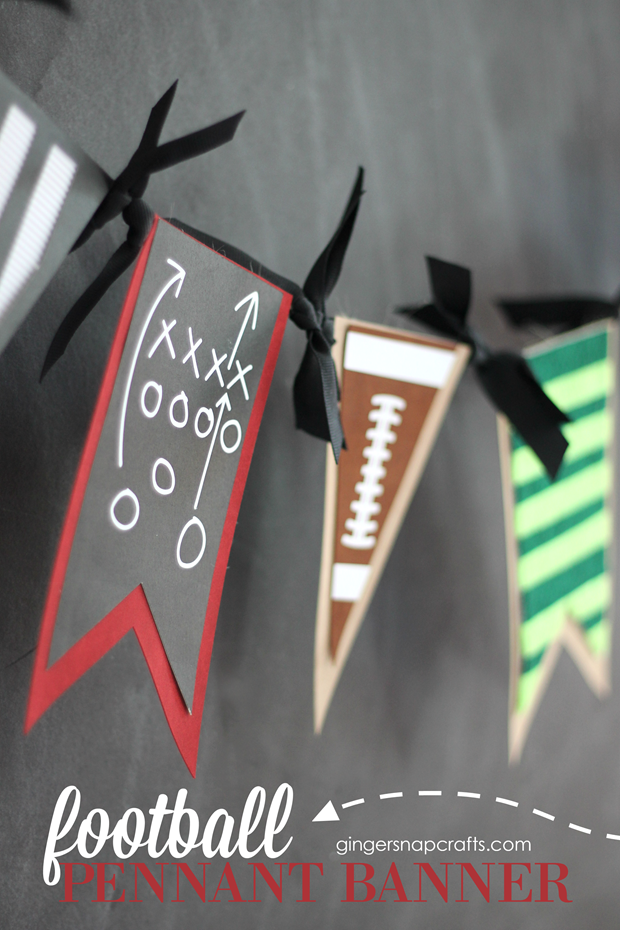 football pennant banner at GingerSnapCrafts.com #football #cricutmaker #cricutmade