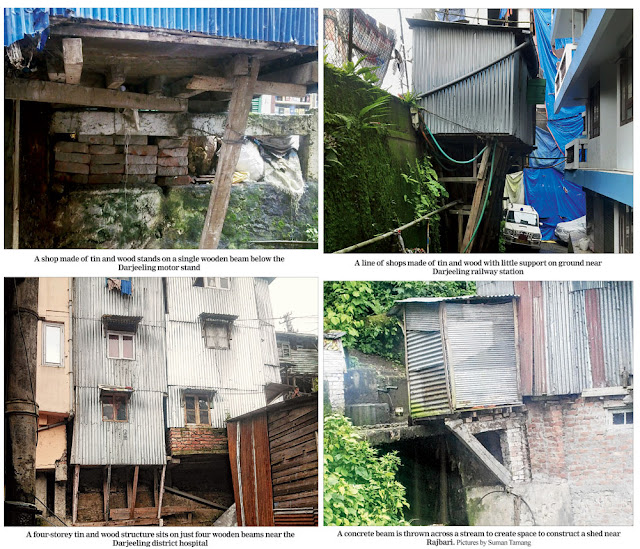 Pathetic construction of buildings in the Darjeeling hills