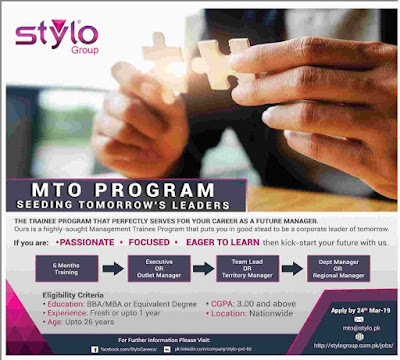 Stylo Management Trainee Program 2019 | Salary Package Rs.40,000/-