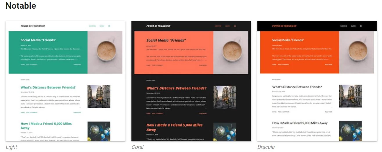 Notable Blogger theme