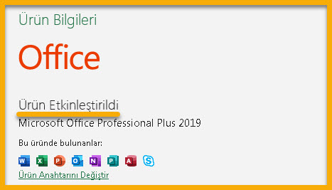 Microsoft Office 2019 Aktivasyon