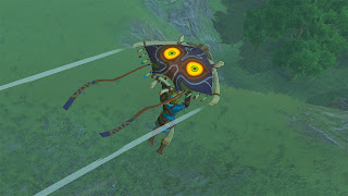 Majora's Mask Paraglider with glowing eyes in the dark