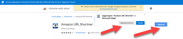 aggiungere estensioni di chrome a edge