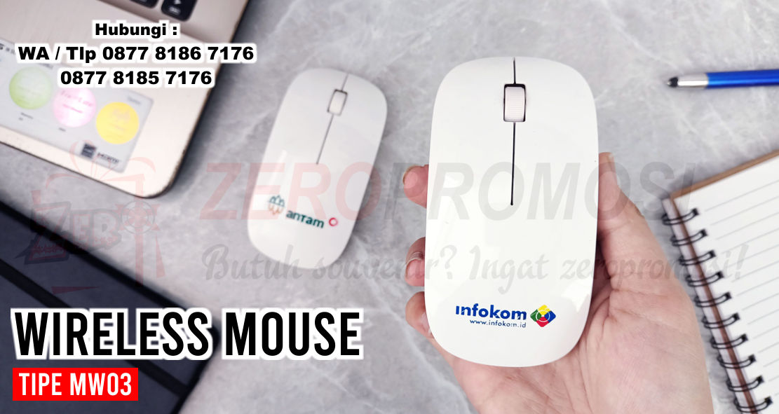 Mouse Promosi Wireless Mouse Glossy White MW03, USB Mouse, WIRELESS MOUSE MW03, Souvenir mouse wireless murah, Mouse promosi murah, Souvenir mouse unik Tipe MW03