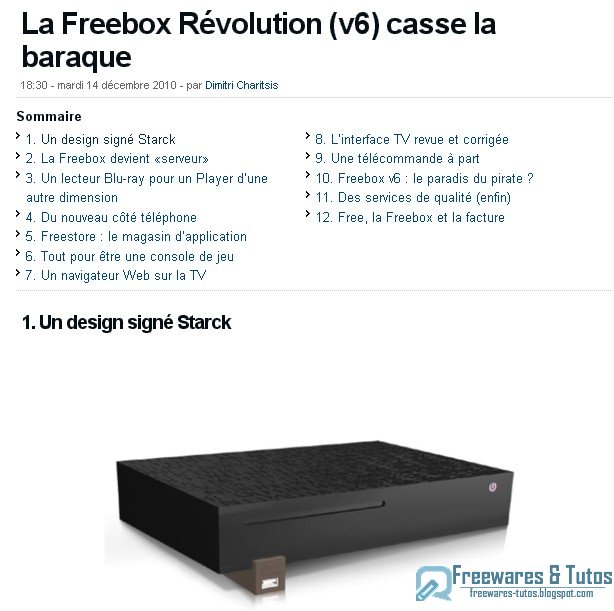 Le site du jour : tout savoir sur la Freebox Révolution, la nouvelle Freebox