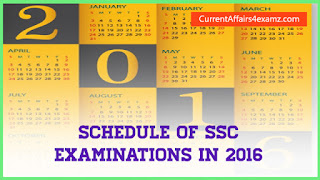 SSC Exam Calendar 2016