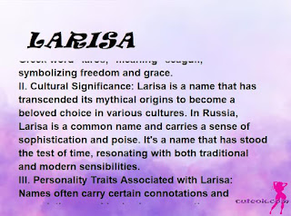 ▷ meaning of the name LARISA (✔)