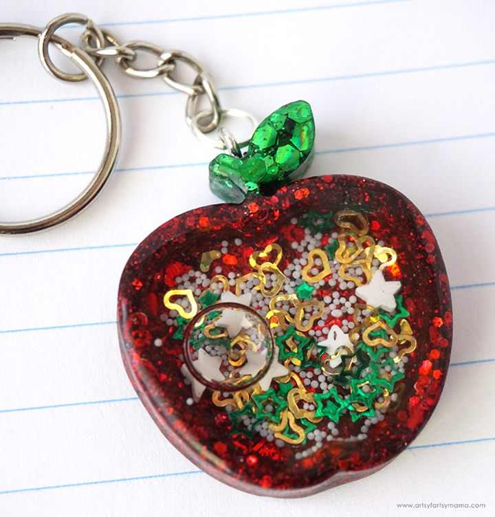 Resin Apple Shaker Keychain