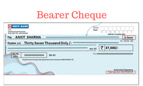 BEARER CHEQUE