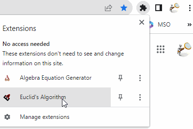 Euclid's Algorithm in Chrome Browser Extensions