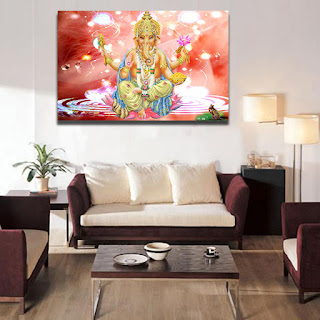 Ganesha Paintings Modern Art on Canvas