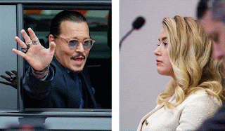 images de Johnny Depp et d'Amber Heard le jour du verdict