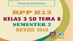 Download RPP K13 Kelas 3 SD Tema 8 Semester 2 Revisi 2018