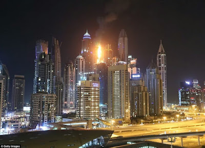 86-Storey Skyscraper In Dubai Engulfed By Massive Fire (Photos)