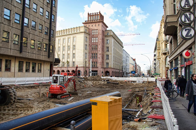 Baustelle Invalidenstraße / Chausseestraße, Strassenbauarbeiten, 10115 Berlin, 06.02.2014