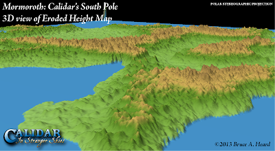 Mormoroth: Calidar's South Pole, 3D View of Eroded Height Map