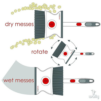 Wallybroom - Broom and Squeegee Combo, Quick And Easy Clean Any Wet Or Dry Mess