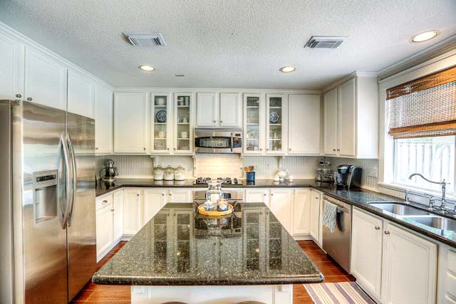 white painted cabinets