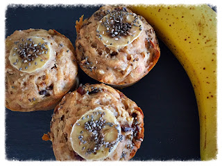 Muffins aux bananes, dattes et chia