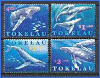 Tokelau Islands stamps featuring whales circa 1970s