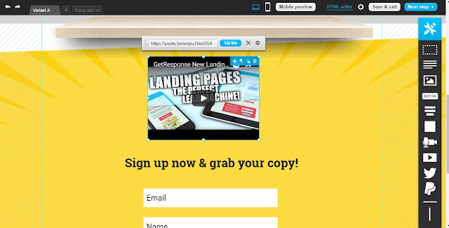 Hướng dẫn sử dụng GetResponse 2019 - Tạo Landing Pages Hướng dẫn sử dụng GetResponse 2019 - Tạo Landing Pages