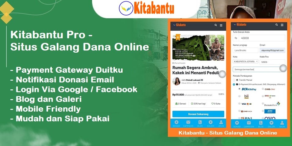 Kitabantu Pro - Situs Galang Dana Online Laravel