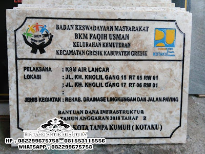 Jual Batu Prasasti Marmer Tulungagung