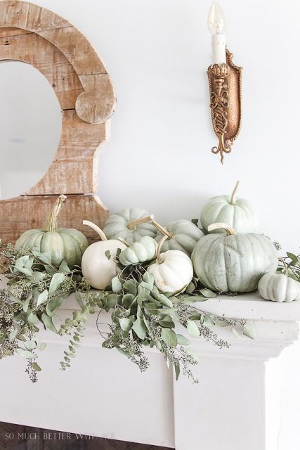 Heirloom Pumpkin Fall Mantel