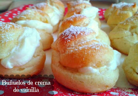 Buñuelos rellenos de crema de vainilla