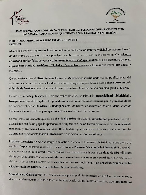 Milenio Diario niega derecho de réplica a activista señalado por acoso sexual 