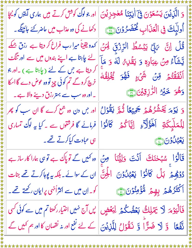 Surah Al-Saba with Urdu Translation,Quran,Quran with Urdu Translation,