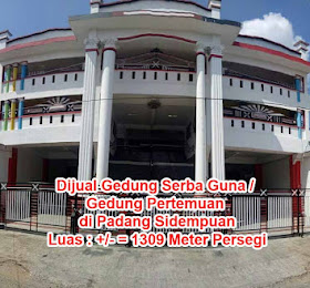 Dijual Gedung Serba Guna / Gedung Pertemuan di Padang Sidempuan  <del> Rp 16 Miliar </del> <price>Rp. 14  Miliar Nego</price> <code>wismagedungpertemuanpsp</code>