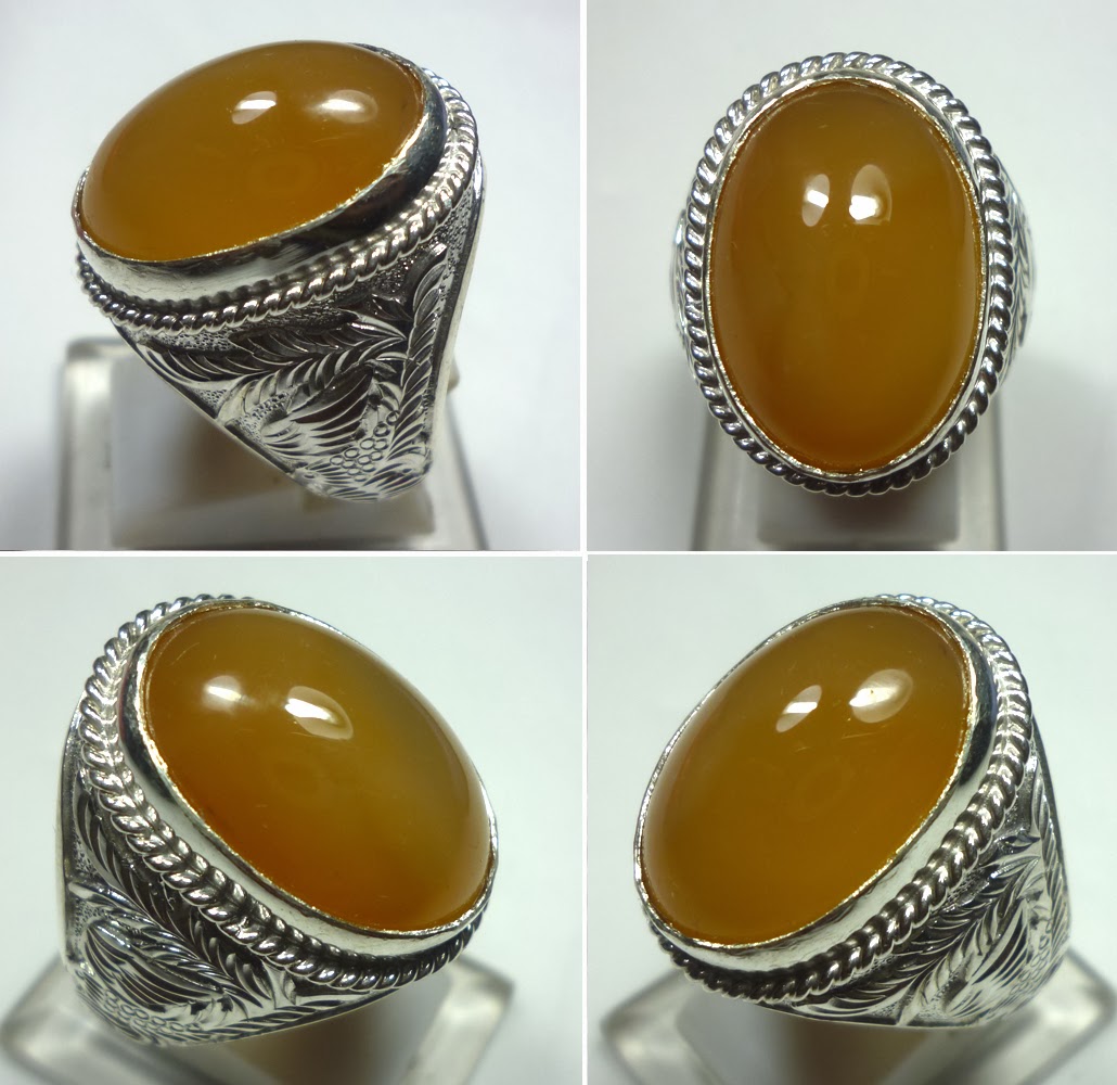 Yellow Kalsedon Ring Perak