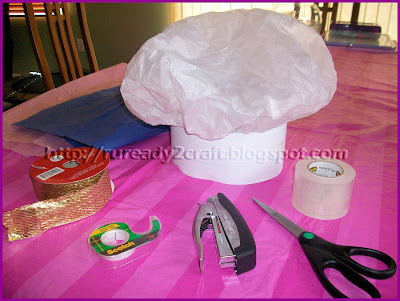 diy tissue paper check baker hat