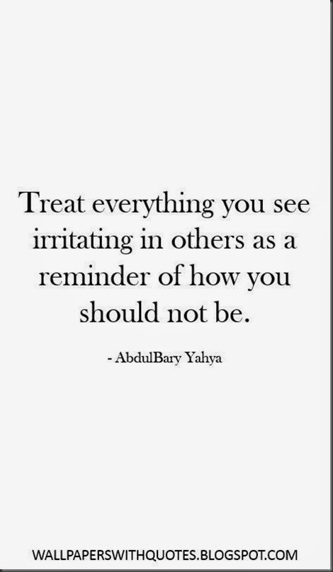 Quote Of Islamic Scholar About Building Character Treat Everything You See Irritating In Others As A Reminder