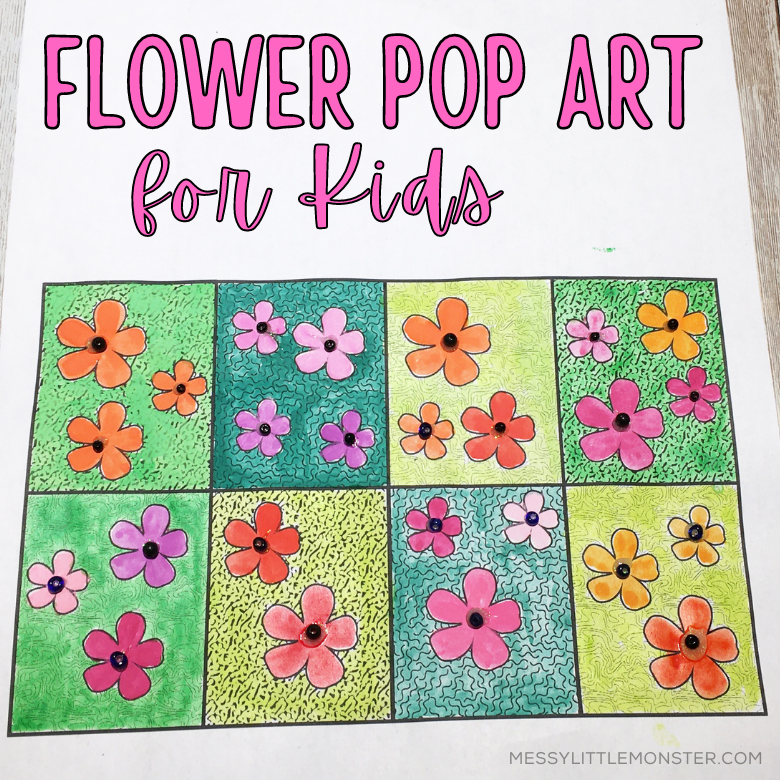 Flower pop art for kids