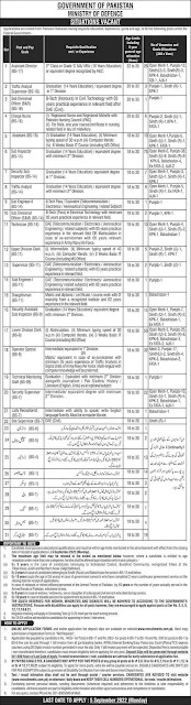 Ministry of Defence Jobs 2022 Advertisement
